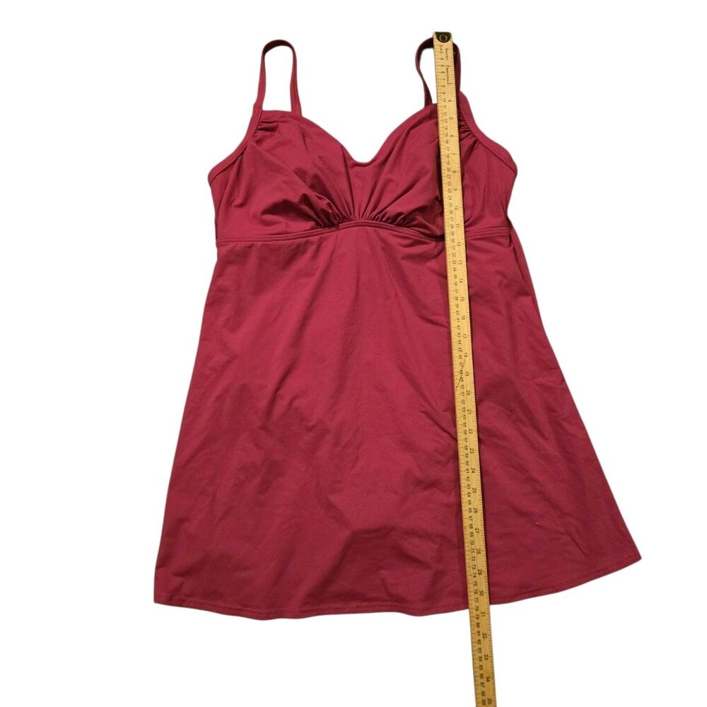 Lands End 1-Piece Bright Pink Swimsuit Swim Dress Size 18 XL Adjustable Straps - Picture 10 of 10